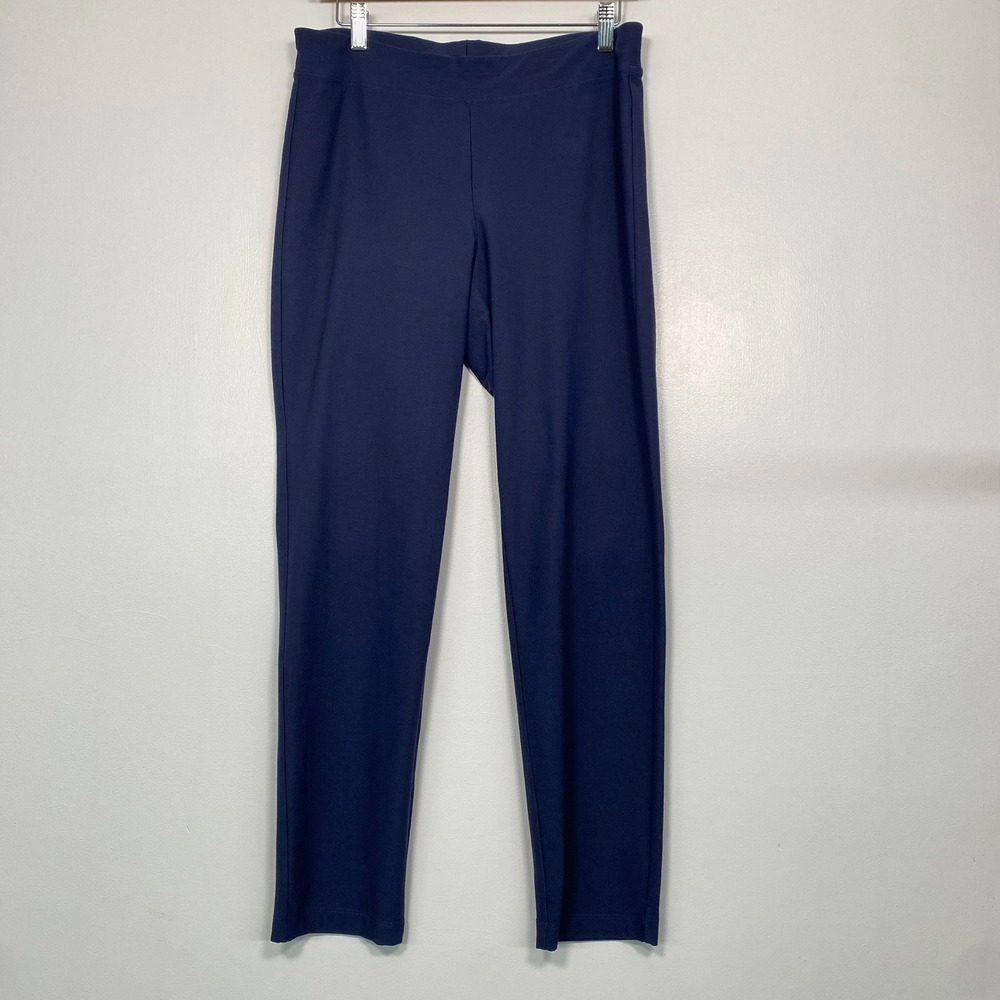 Eileen‎ Fisher Women Pants Sz SP Blue Slim Ankle Crepe Stretch Pull On Minimal